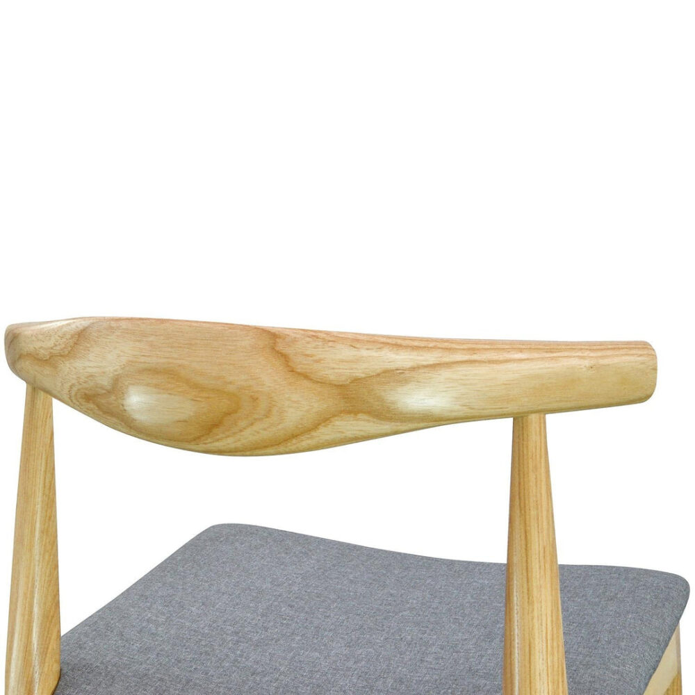 Set of 2 - Henrik Fabric Dining Chair - Natural with Light Grey Seat - Image 4