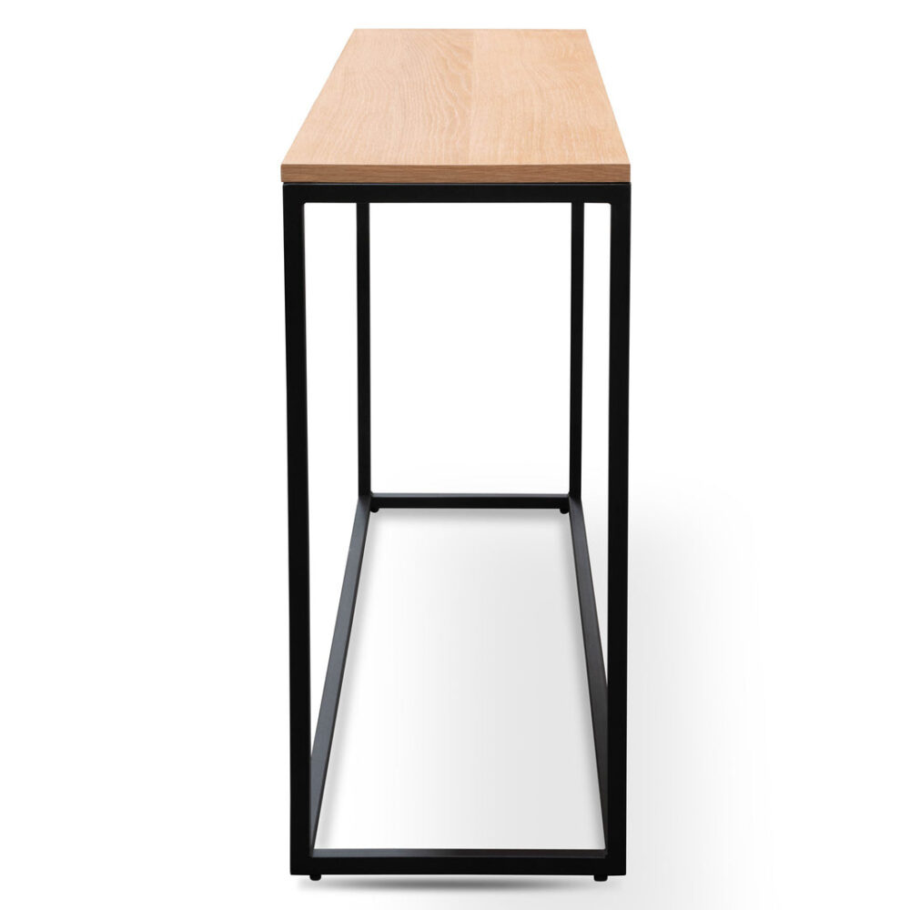 Chelsa 1.2m Natural Wood Console Table - Black - Image 4