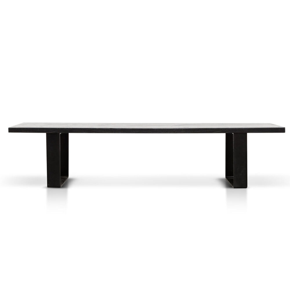 Dalton 2m Reclaimed Wood Bench - Black - Image 2