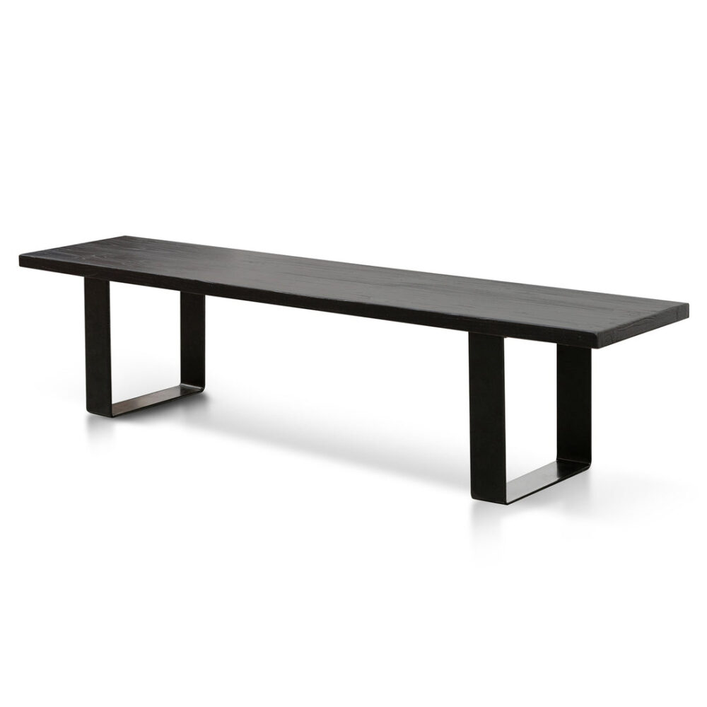 Dalton 2m Reclaimed Wood Bench - Black - Image 3