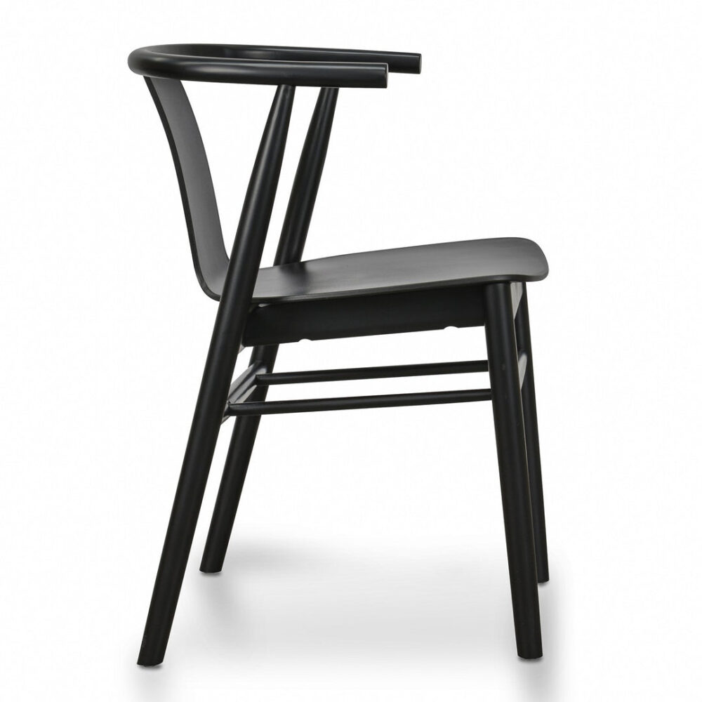 Set of 2 - Dean Wooden Dining Chair - Full Black - Image 5