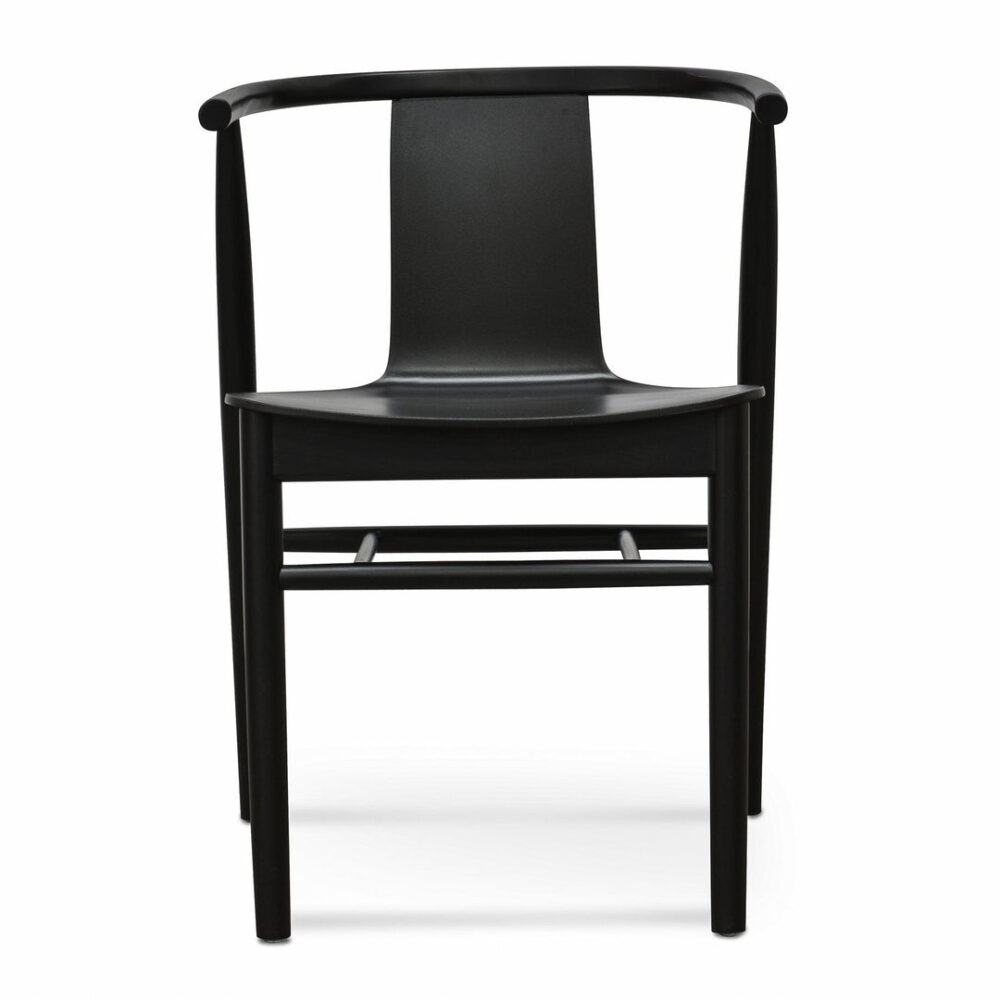 Set of 2 - Dean Wooden Dining Chair - Full Black - Image 3