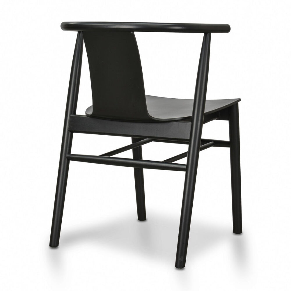 Set of 2 - Dean Wooden Dining Chair - Full Black - Image 4