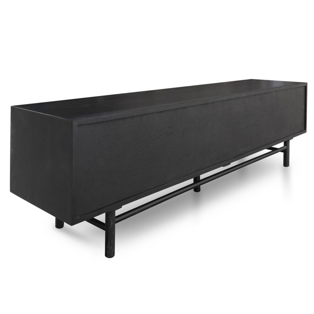 Ducan 2.1m Wooden TV Entertainment Unit - Black - Image 9