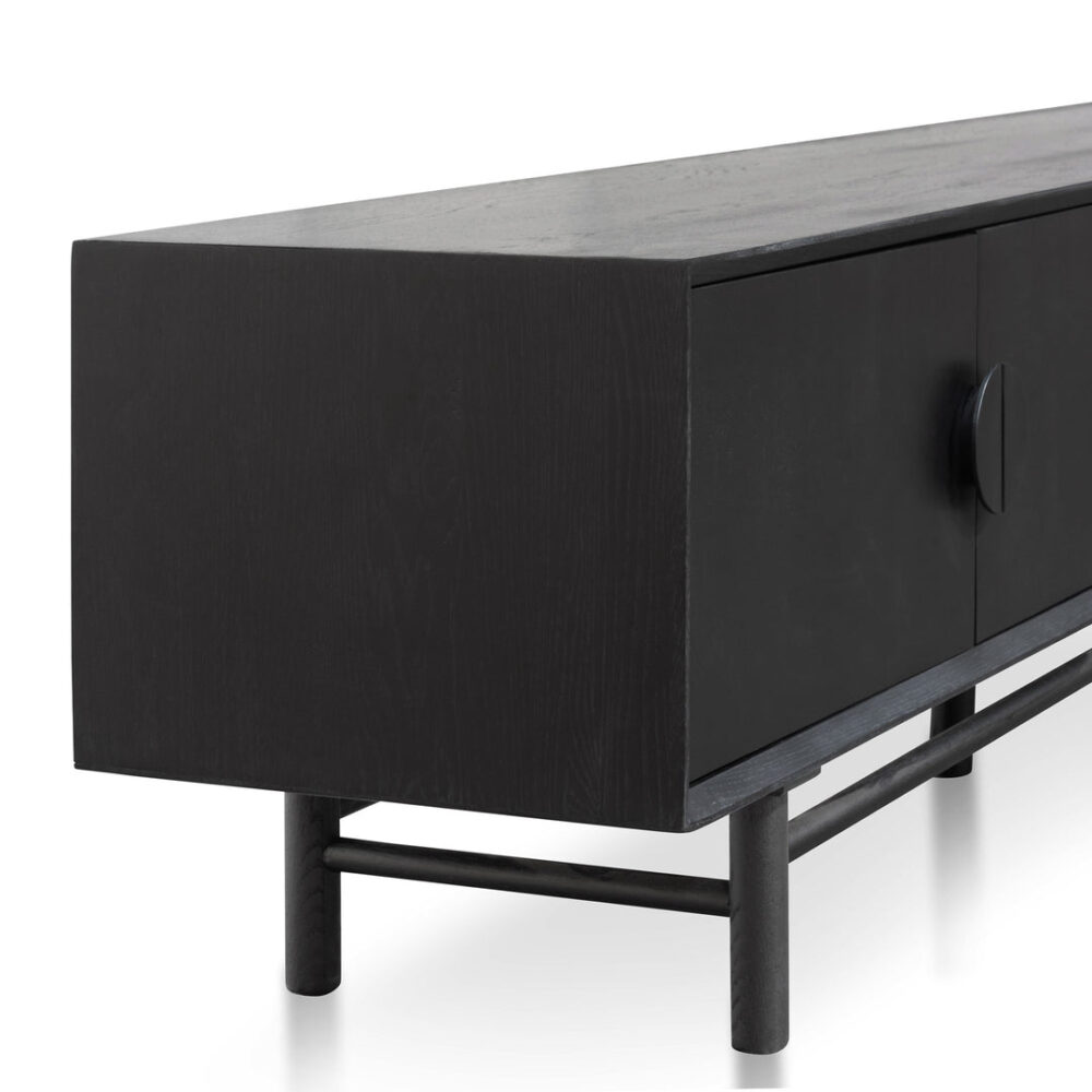 Ducan 2.1m Wooden TV Entertainment Unit - Black - Image 10