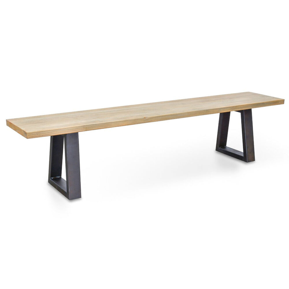 Edwin 2m Reclaimed Elm Wood Bench - Natural - Image 2