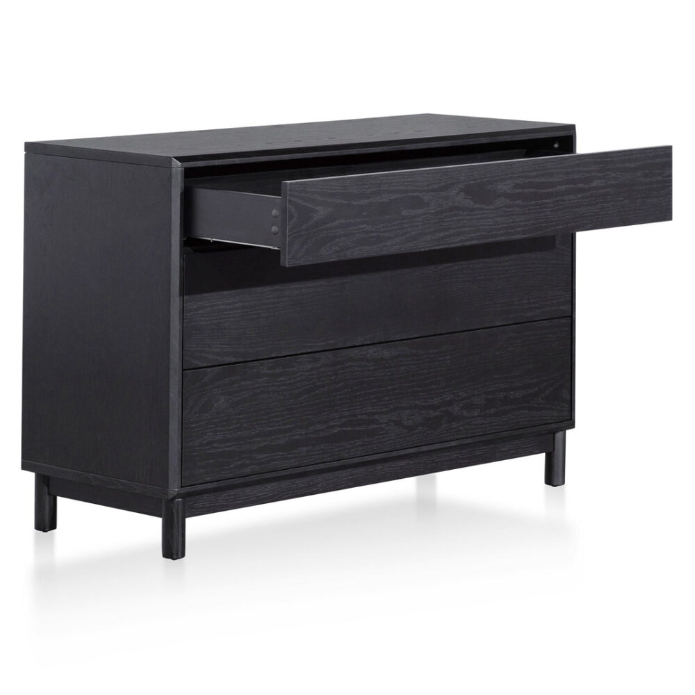 Eloise 3 Drawers Dresser Unit - Black Oak - Image 4