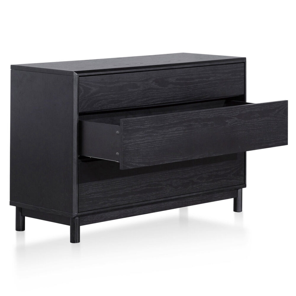 Eloise 3 Drawers Dresser Unit - Black Oak - Image 5