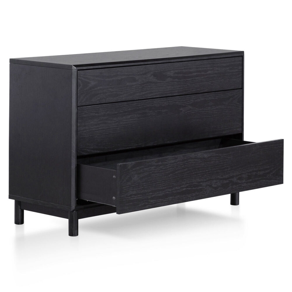 Eloise 3 Drawers Dresser Unit - Black Oak - Image 6
