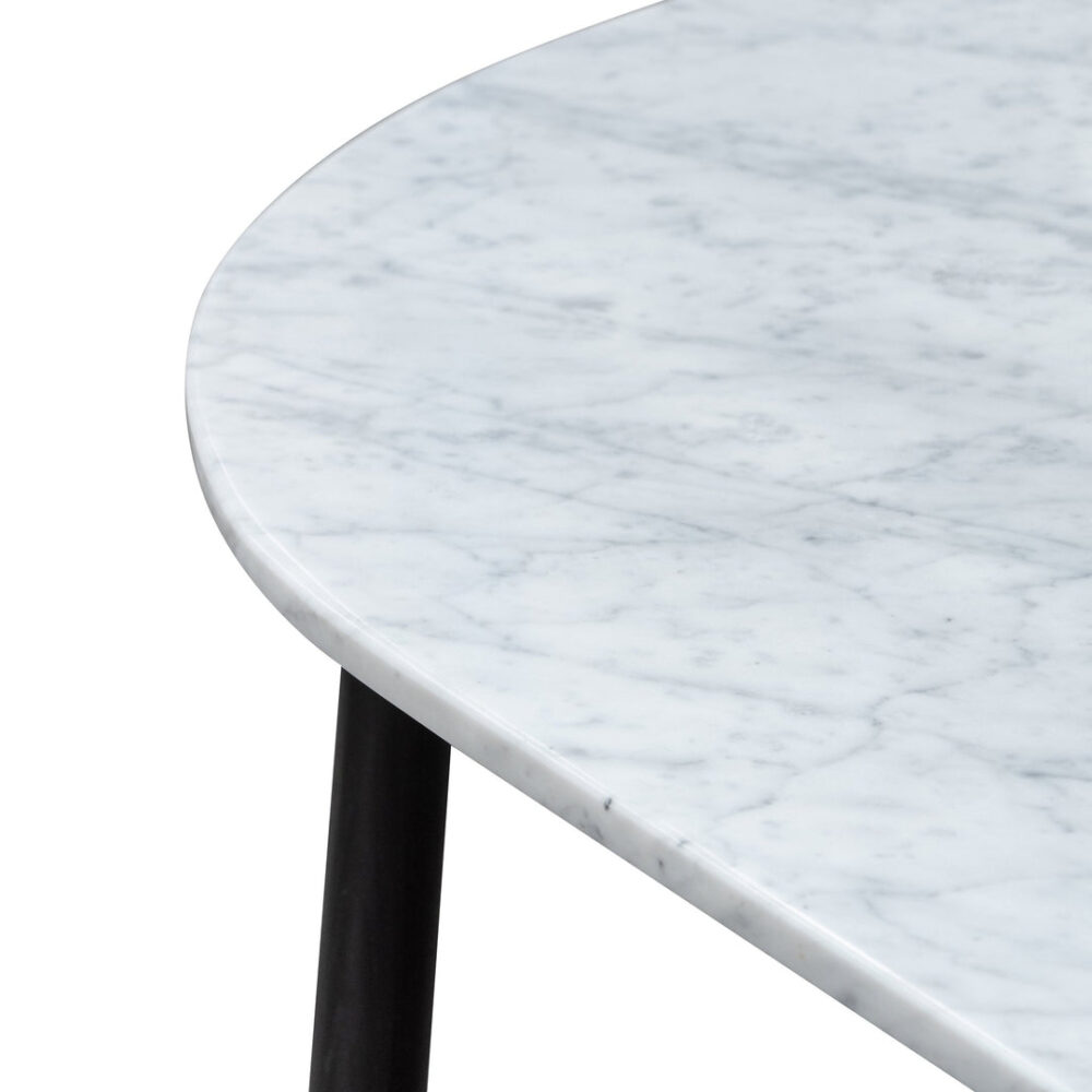 Hamilton 110cm Marble Coffee Table - Black Base - Image 3