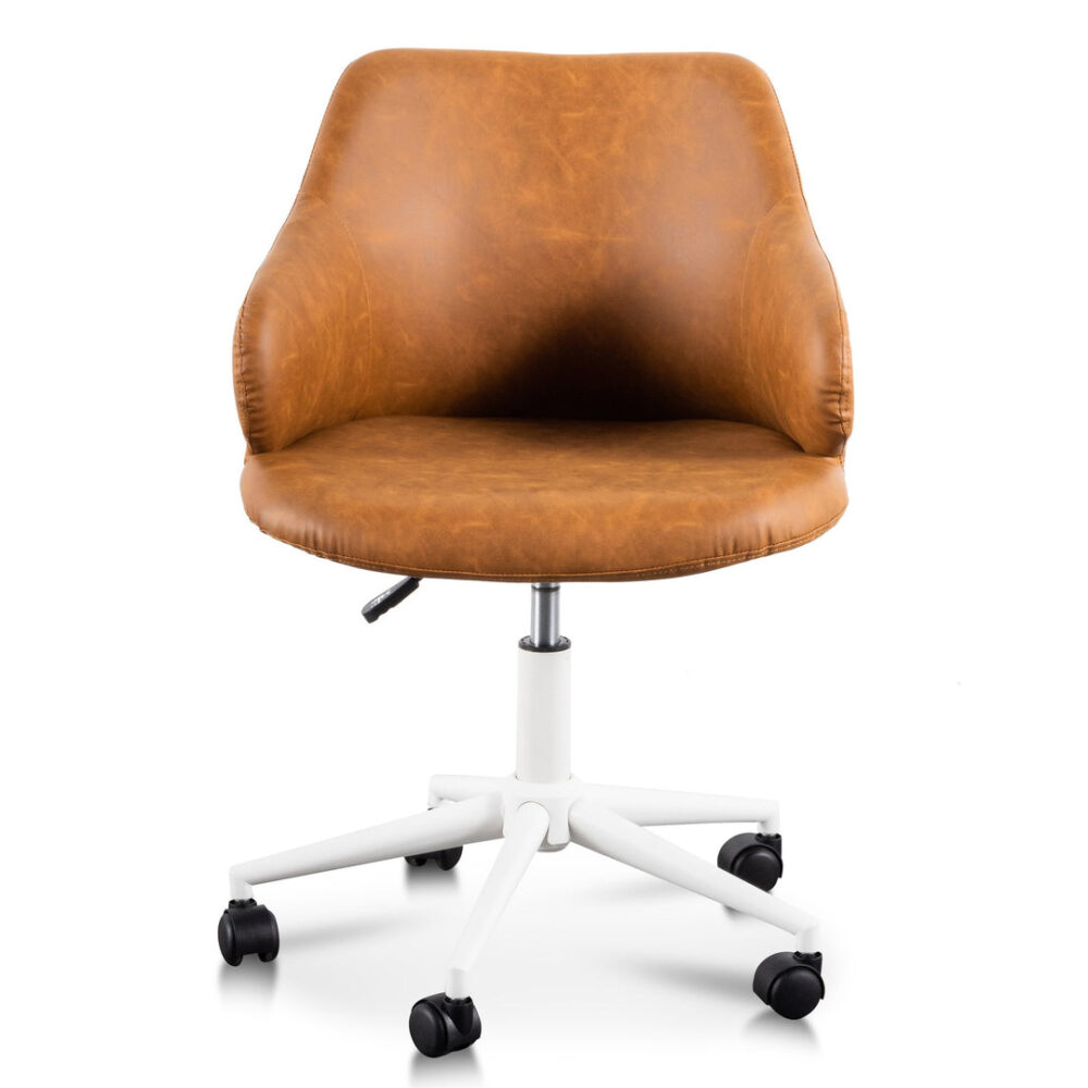 Hester Office Chair - Tan with White Base - Image 3