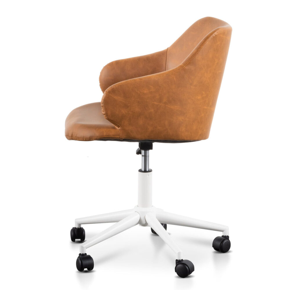 Hester Office Chair - Tan with White Base - Image 4