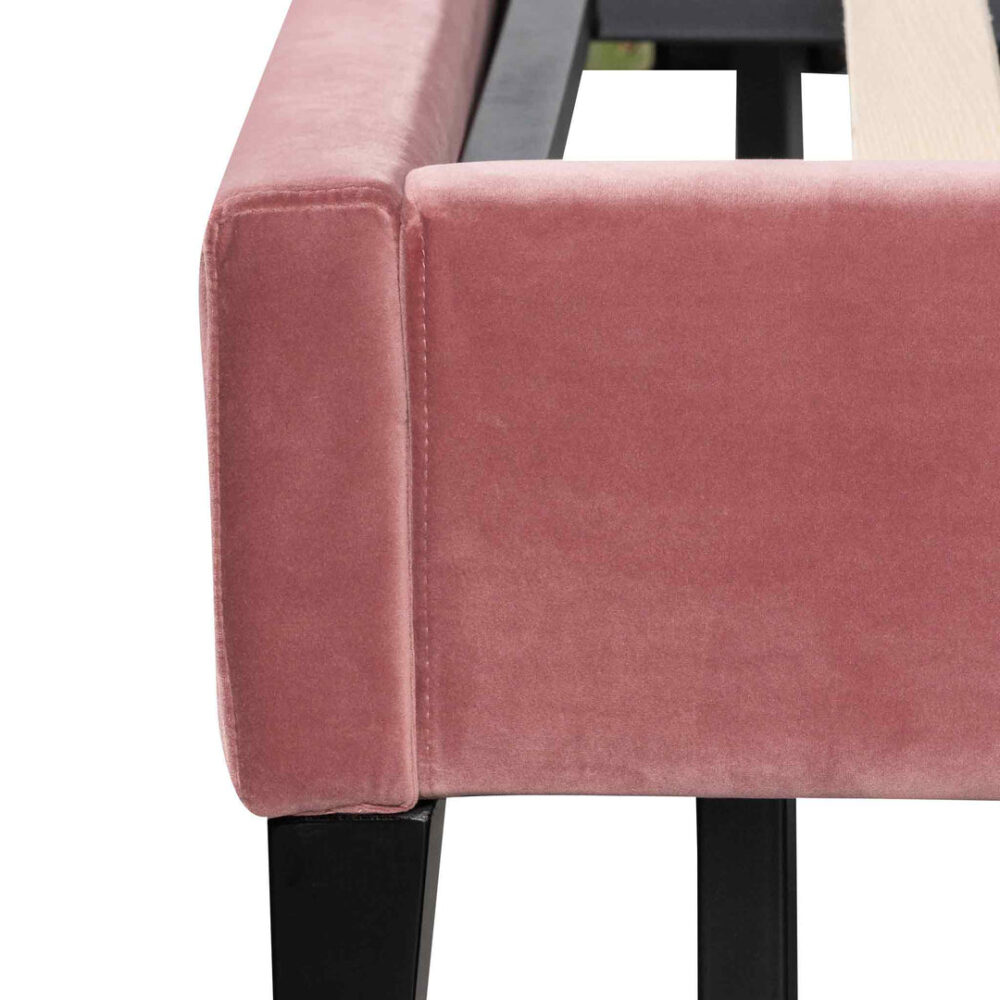 Hillsdale Queen Bed Frame - Blush Peach Velvet - Last One - Image 10
