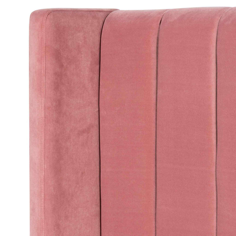 Hillsdale Queen Bed Frame - Blush Peach Velvet - Last One - Image 6