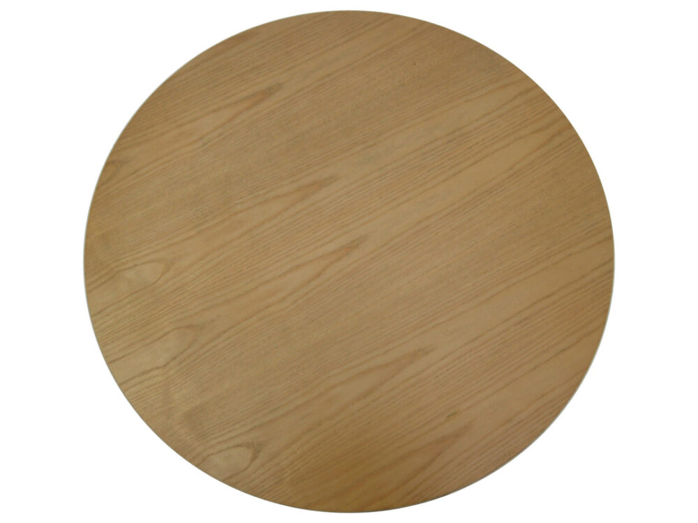 Jackson 82cm Wooden Round Coffee Table - Natural Top and White Leg - Image 2