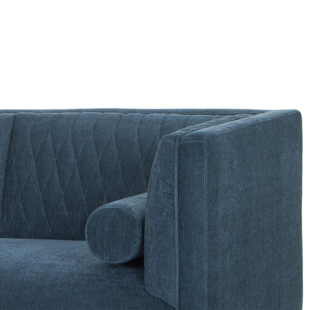 Janie 3 Seater Fabric Sofa - Dusty Blue - Image 4