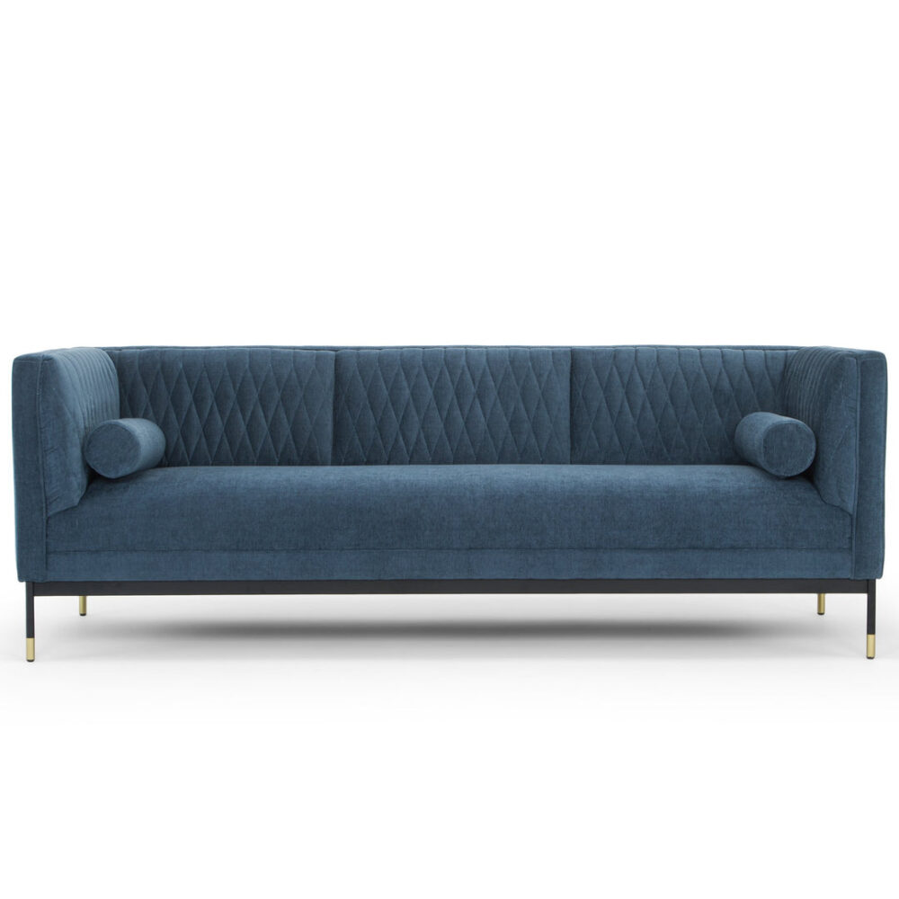 Janie 3 Seater Fabric Sofa - Dusty Blue - Image 2