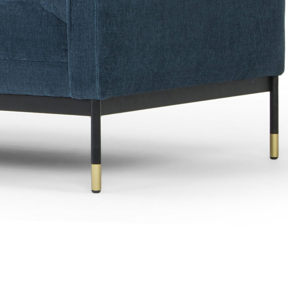 Janie 3 Seater Fabric Sofa - Dusty Blue - Image 5