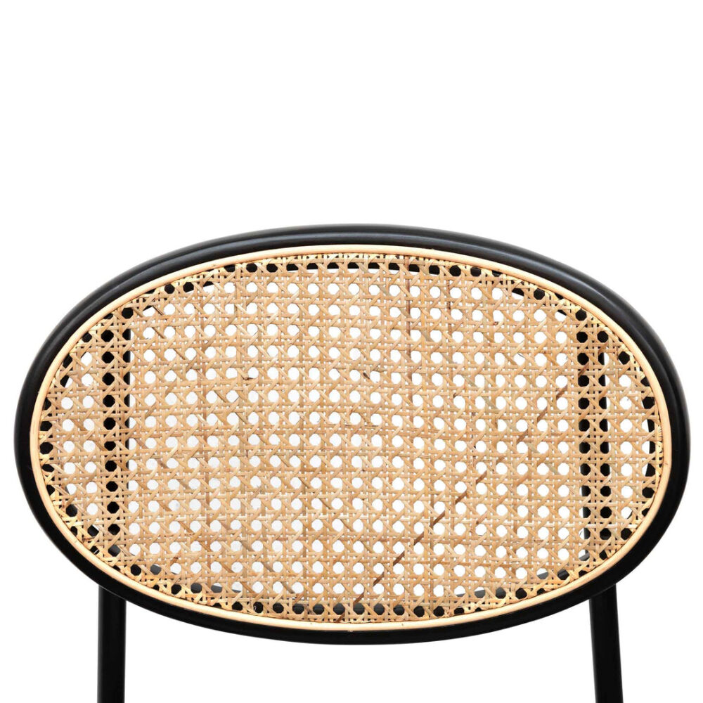 Lesley Rattan Back Dining Chair - Silver Grey Fabric - Image 9