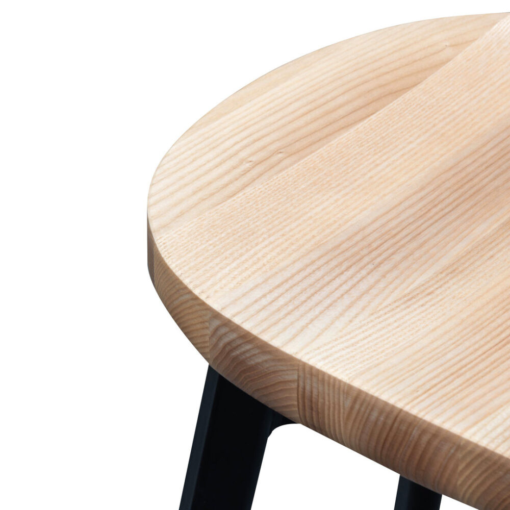 Lewis 65cm Bar Stool - Natural and Matt Black Leg - Image 7