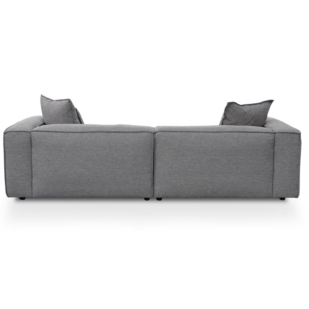 Loft 4 Seater Fabric Sofa with Cushion and Pillow - Graphite Grey - Image 7