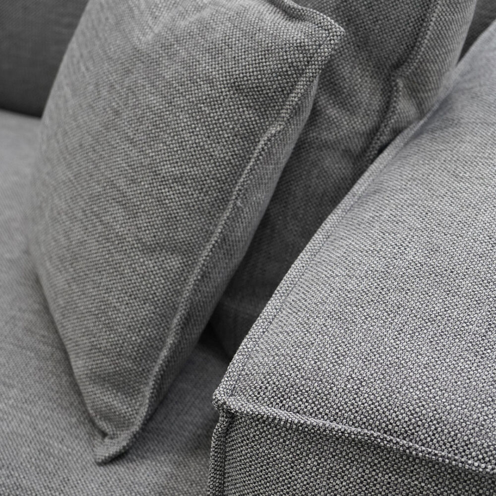 Loft 4 Seater Fabric Sofa with Cushion and Pillow - Graphite Grey - Image 10