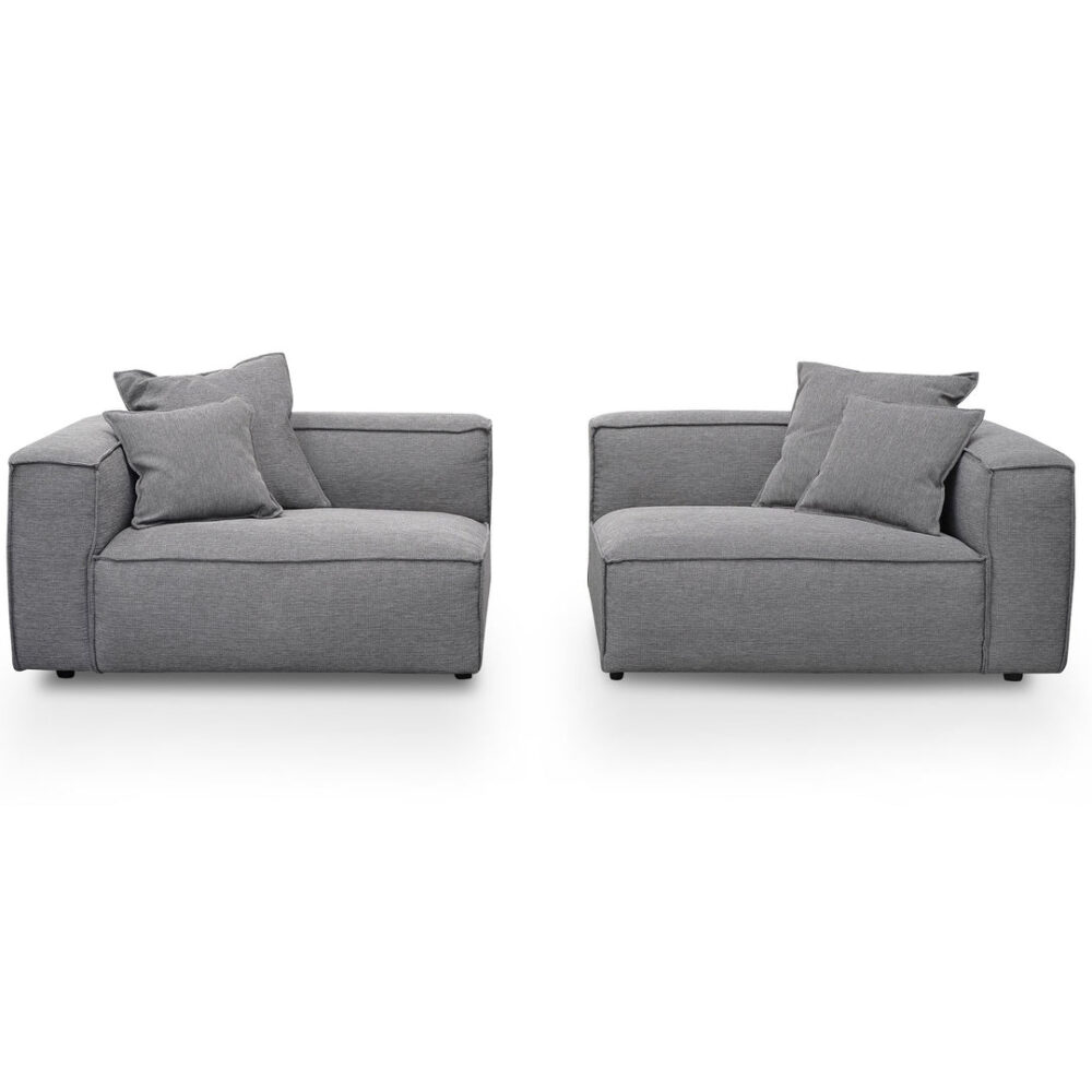 Loft 4 Seater Fabric Sofa with Cushion and Pillow - Graphite Grey - Image 3