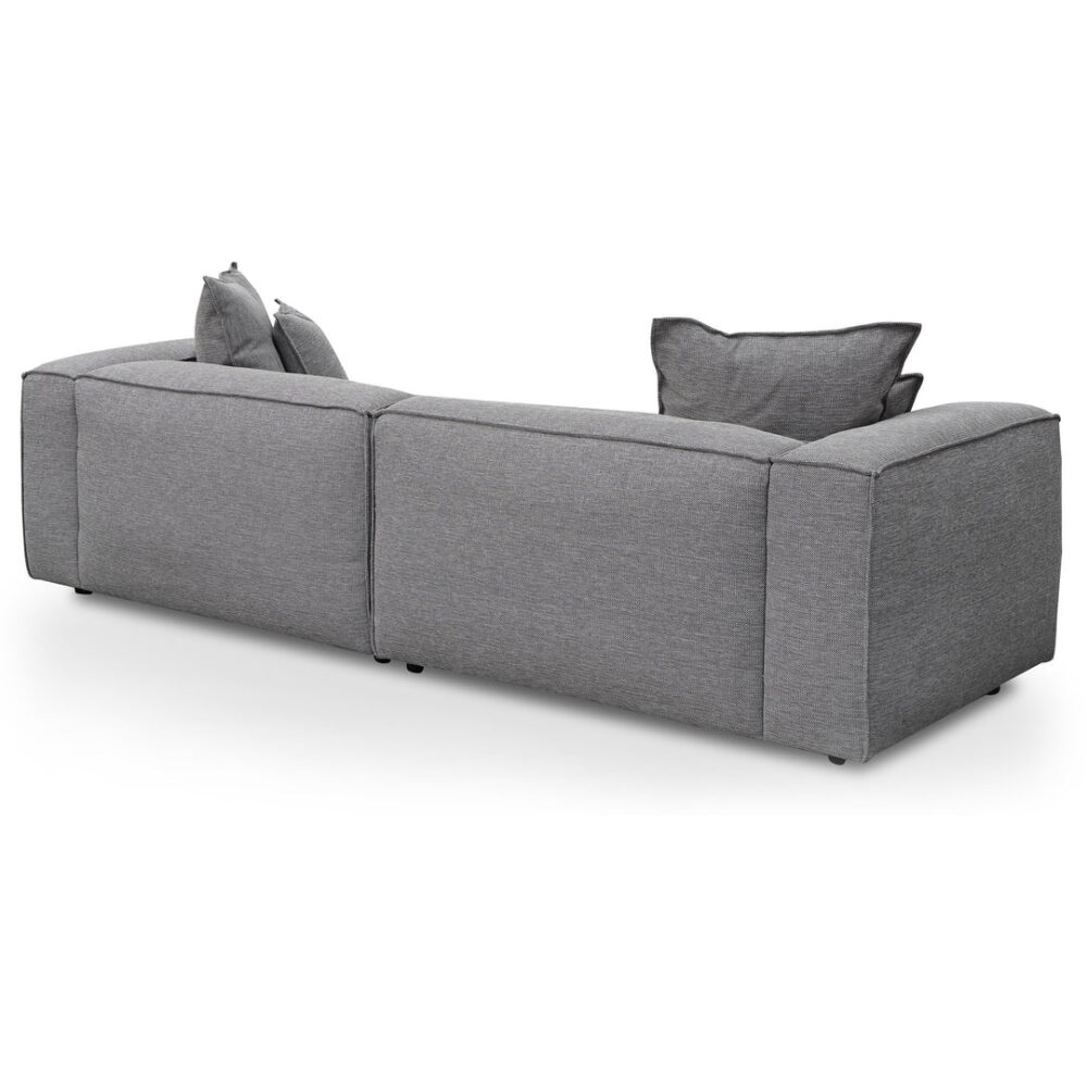 Loft 4 Seater Fabric Sofa with Cushion and Pillow - Graphite Grey - Image 6