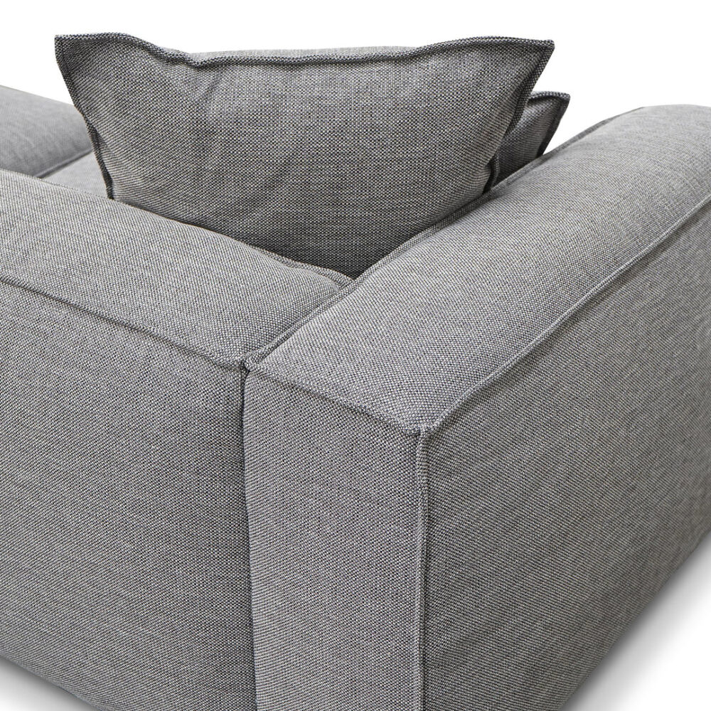 Loft 4 Seater Fabric Sofa with Cushion and Pillow - Graphite Grey - Image 8