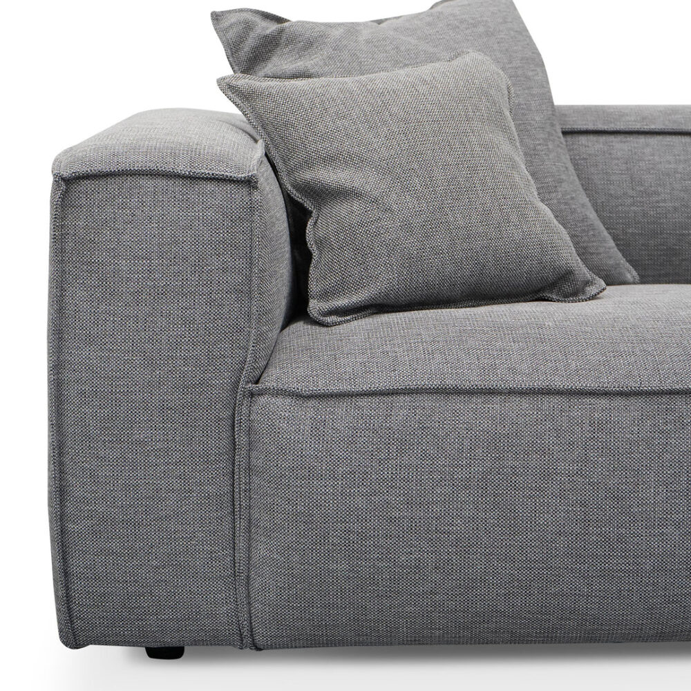 Loft 4 Seater Fabric Sofa with Cushion and Pillow - Graphite Grey - Image 4