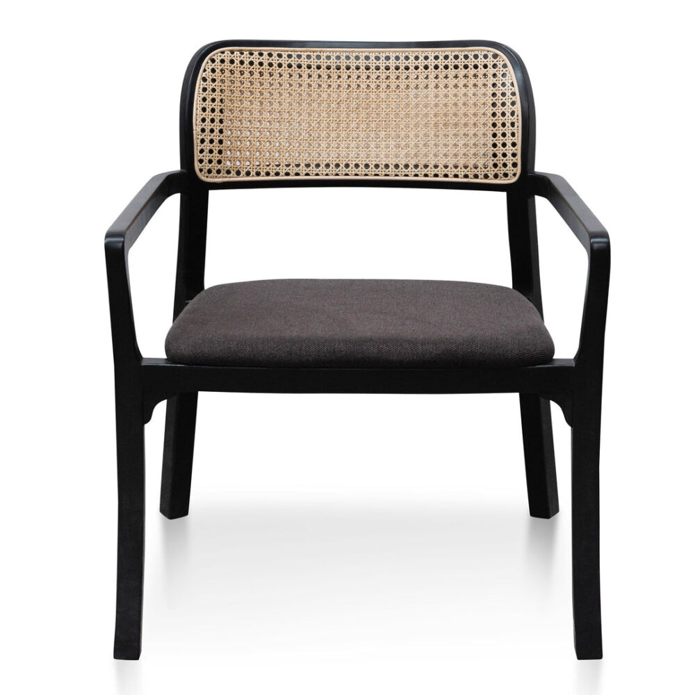 Madeline Fabric Armchair - Anchor Grey in Black Legs - Image 2