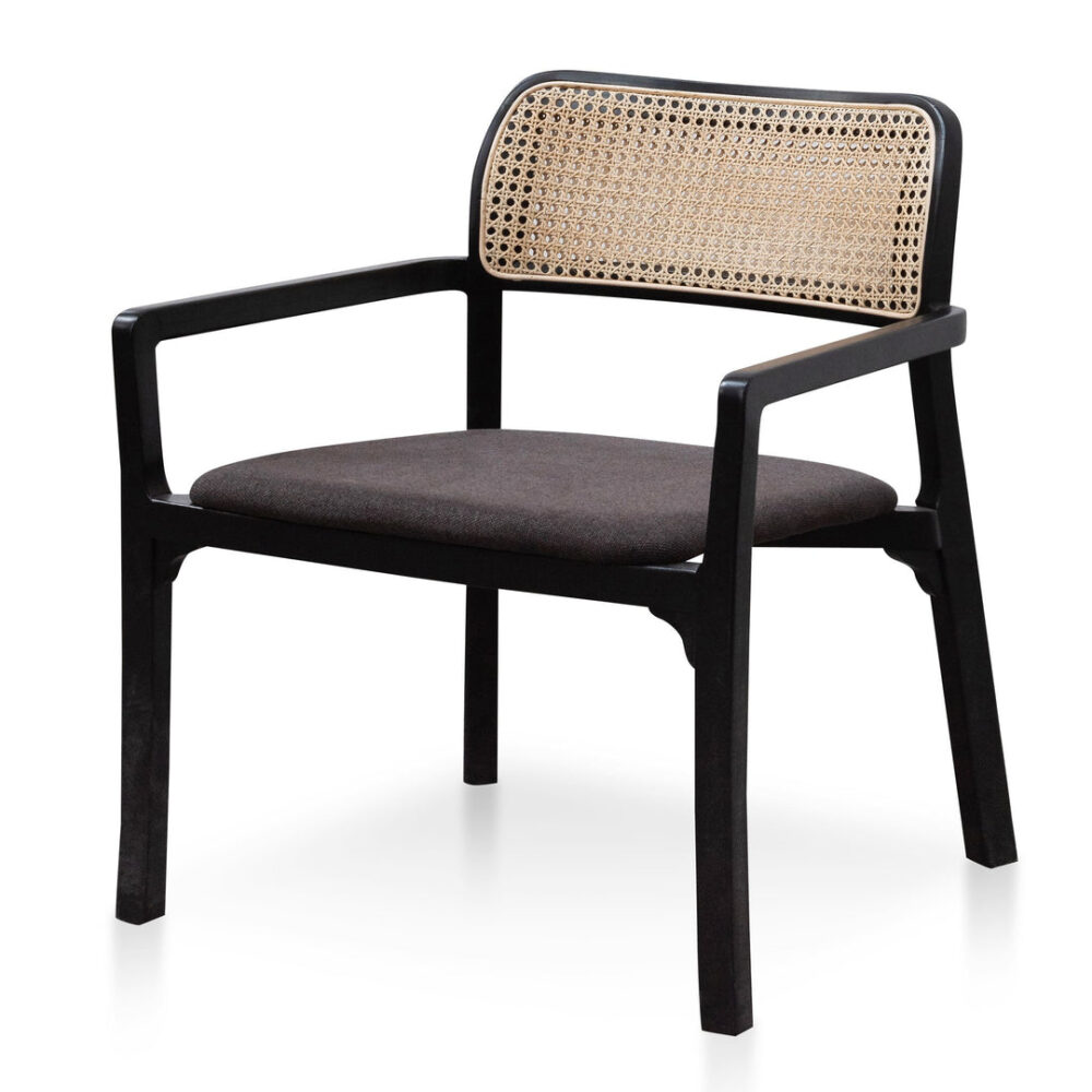 Madeline Fabric Armchair - Anchor Grey in Black Legs