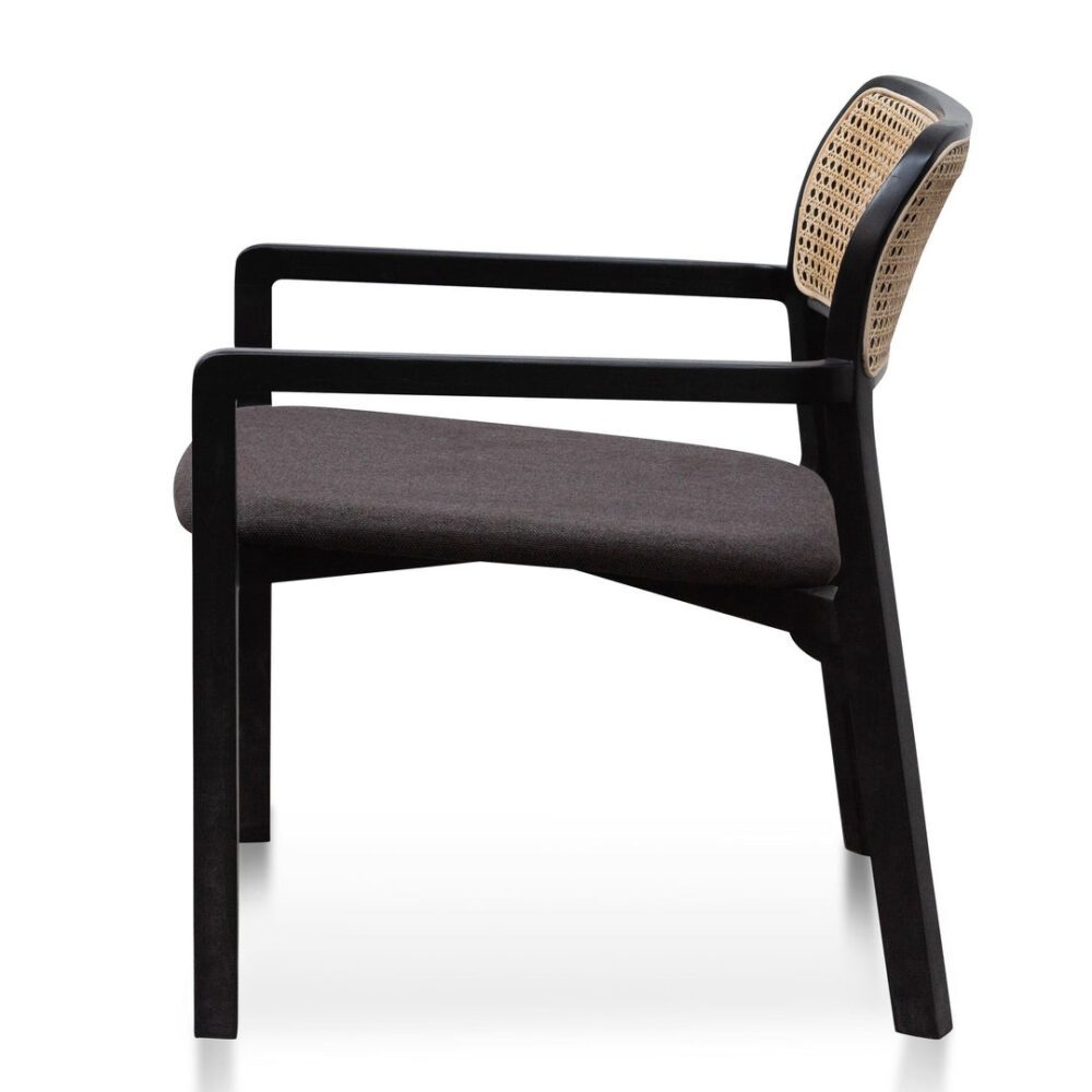 Madeline Fabric Armchair - Anchor Grey in Black Legs - Image 3