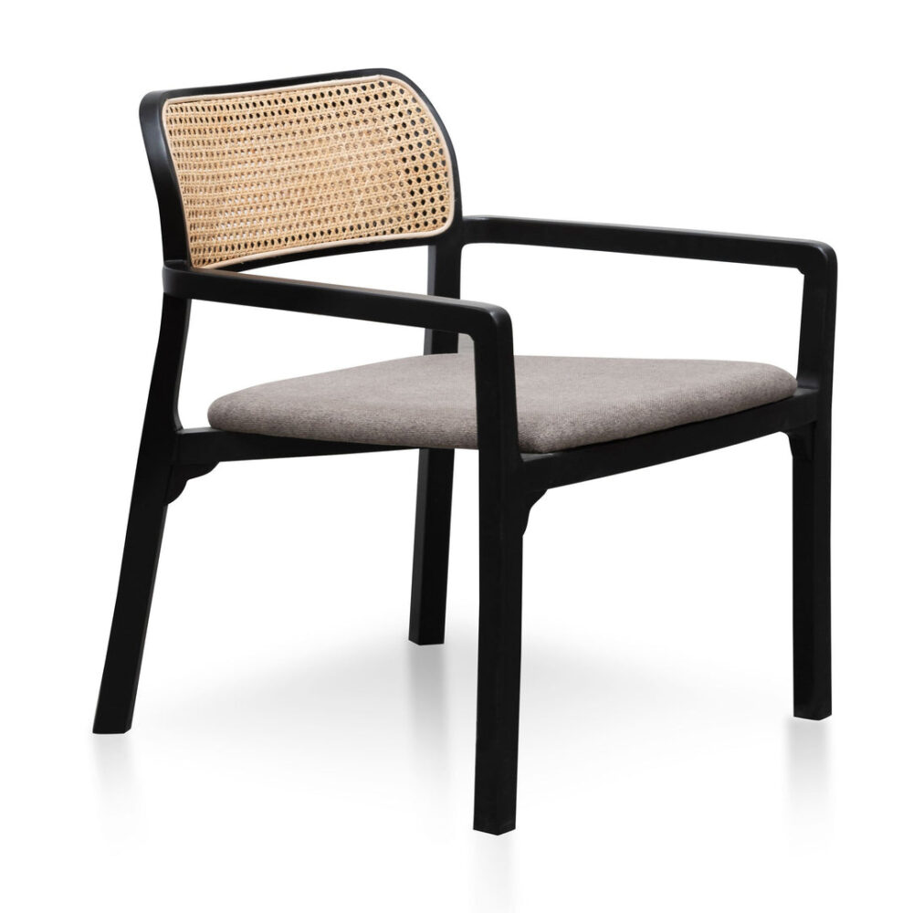 Madeline Fabric Armchair - Caramel Grey with Black Legs - Image 3