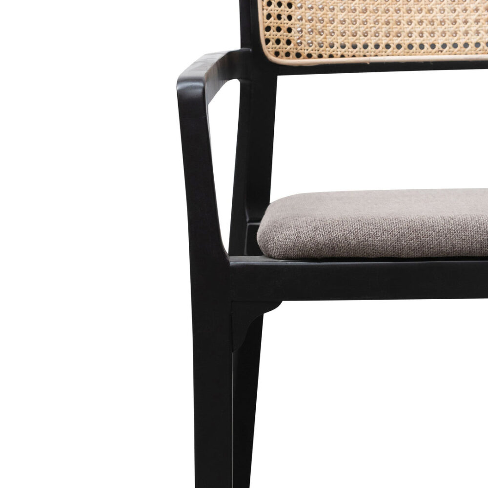 Madeline Fabric Armchair - Caramel Grey with Black Legs - Image 8