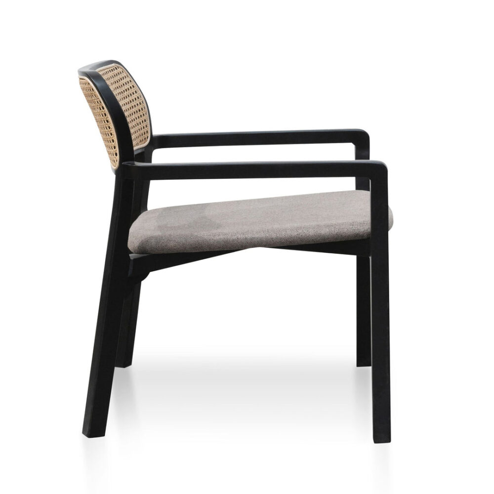 Madeline Fabric Armchair - Caramel Grey with Black Legs - Image 5