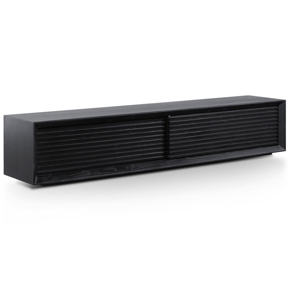 Maribel 2.3m Wooden TV Entertainment Unit - Black Oak - Image 3