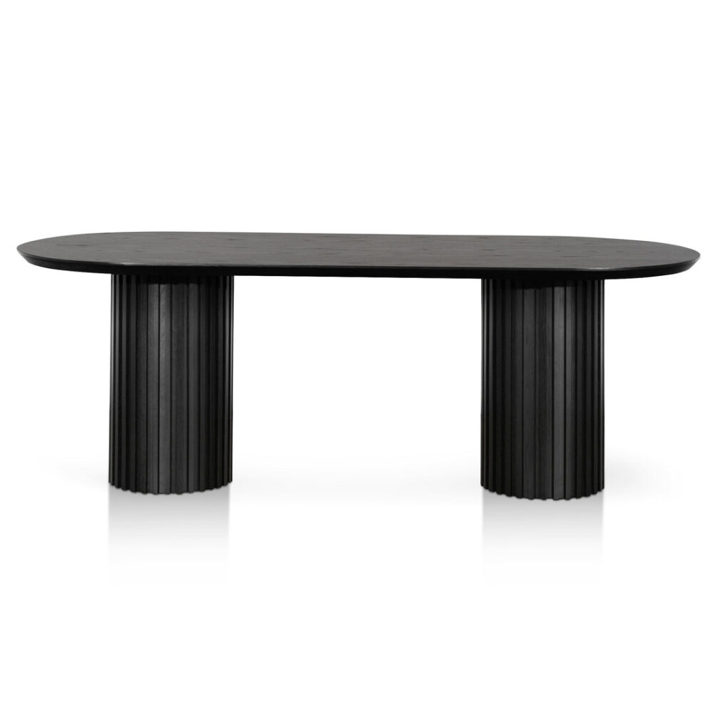 Marty 2.2m Wooden Dining Table - Black Oak - Image 3