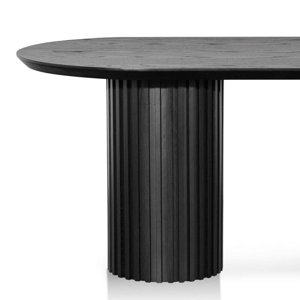 Marty 2.2m Wooden Dining Table - Black Oak - Image 4