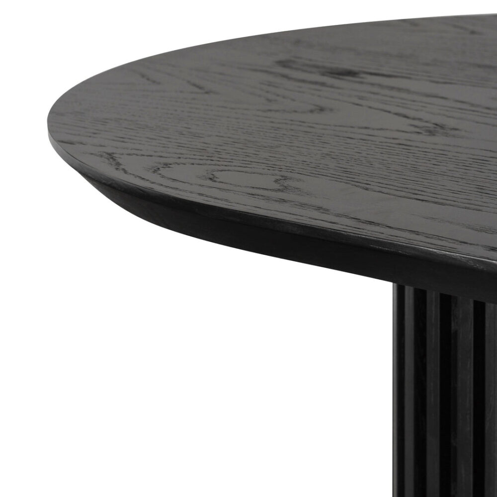 Marty 2.2m Wooden Dining Table - Black Oak - Image 8