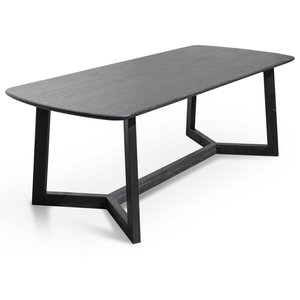 Massey 2.2m Wooden Dining Table - Black - Image 3