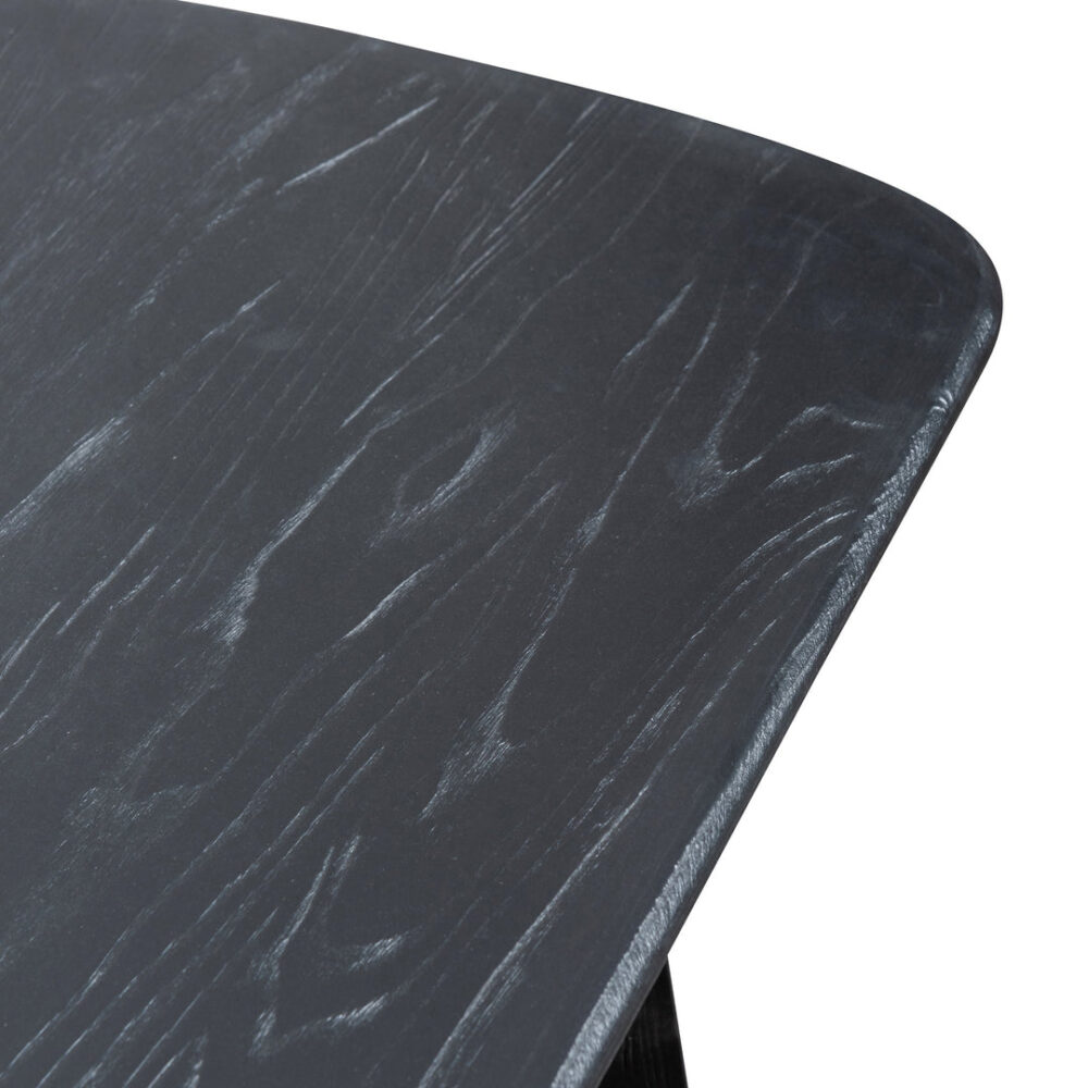Massey 2.2m Wooden Dining Table - Black - Image 6