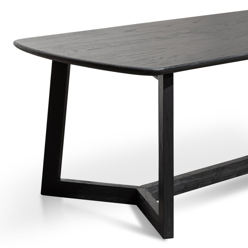 Massey 2.2m Wooden Dining Table - Black - Image 5