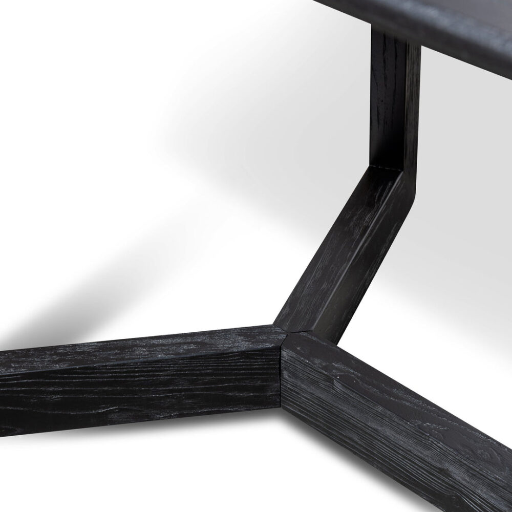 Massey 2.2m Wooden Dining Table - Black - Image 8
