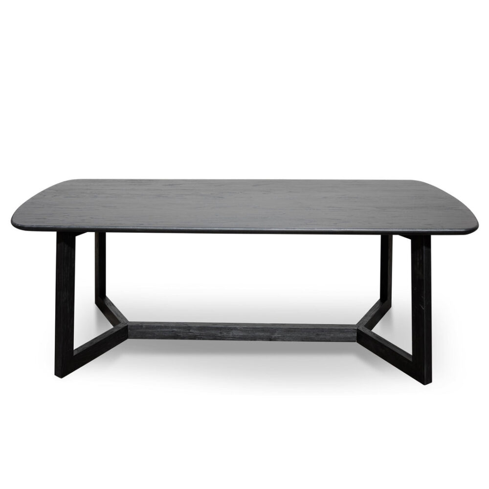 Massey 2.2m Wooden Dining Table - Black - Image 2
