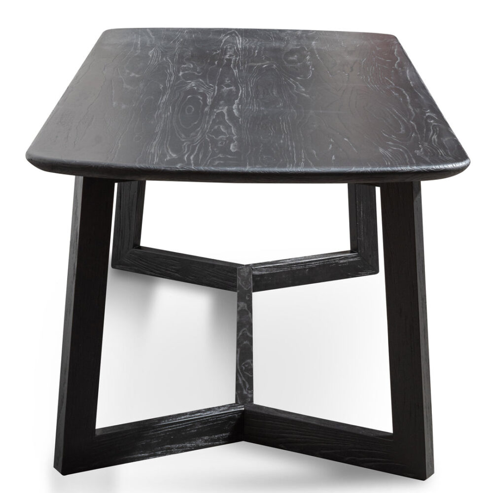 Massey 2.2m Wooden Dining Table - Black - Image 4