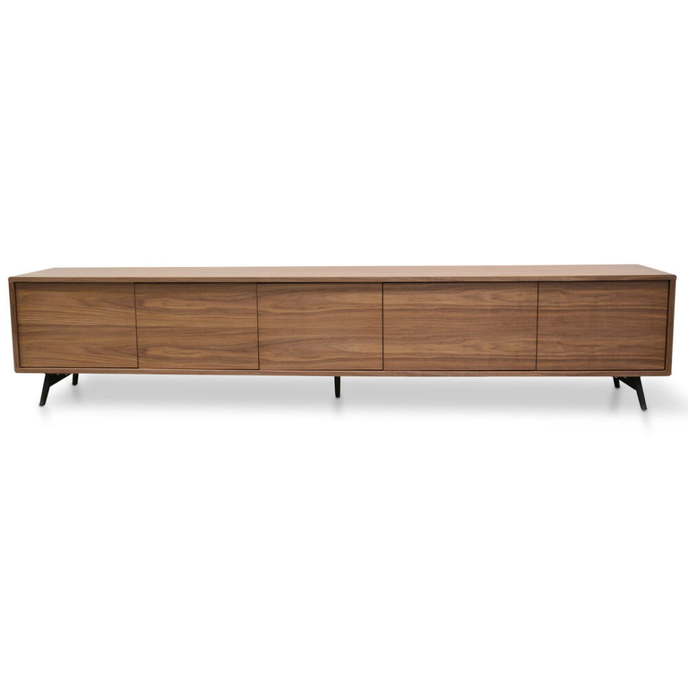 Nelson 2.4m Wooden TV Entertainment Unit - Walnut - Image 2