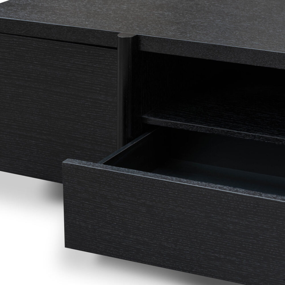 New York Lowline 2.1m Wooden TV Entertainment Unit - Black Oak - Image 14