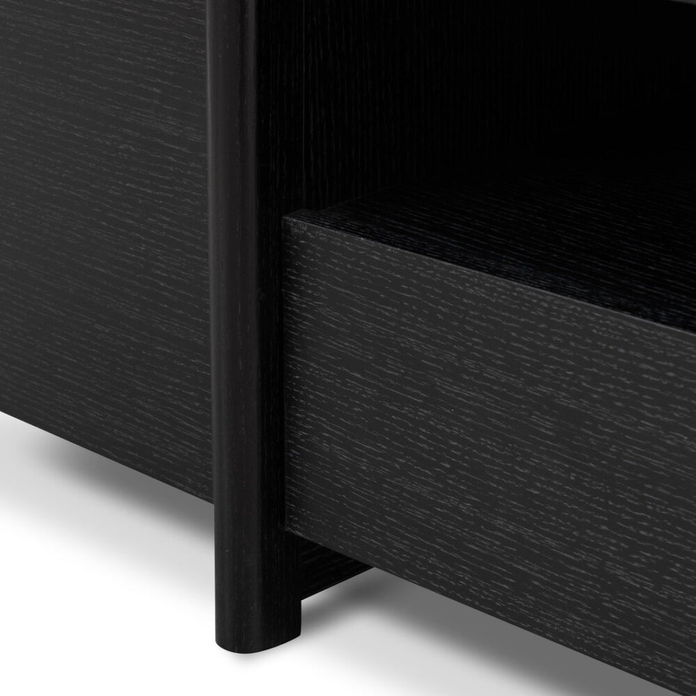 New York Lowline 2.1m Wooden TV Entertainment Unit - Black Oak - Image 15