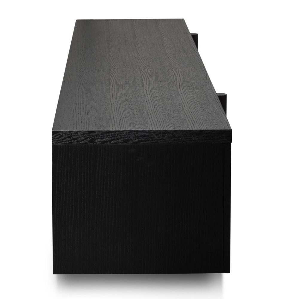 New York Lowline 2.1m Wooden TV Entertainment Unit - Black Oak - Image 11